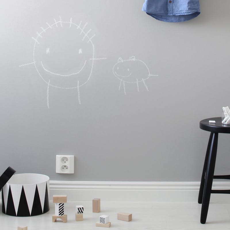 Grey Nursery Painted with Grey Blackboard Paint