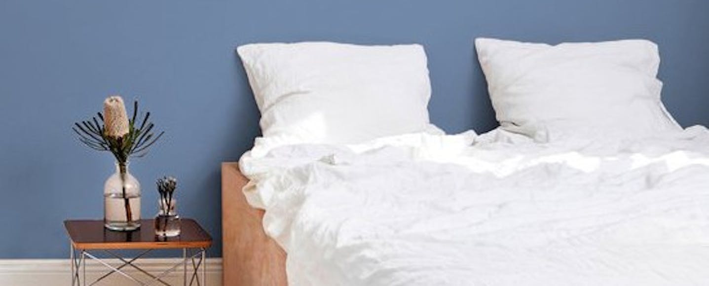 Bedroom painted in a Periwinkle blue