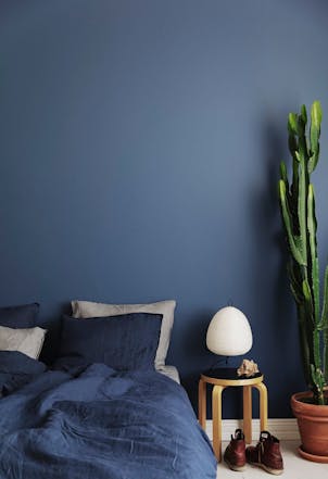 Indigo bedroom wall