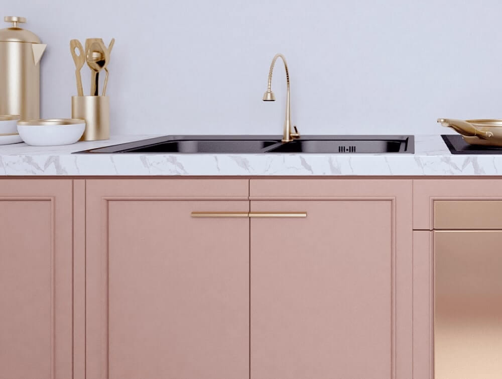 Pink kitchen units
