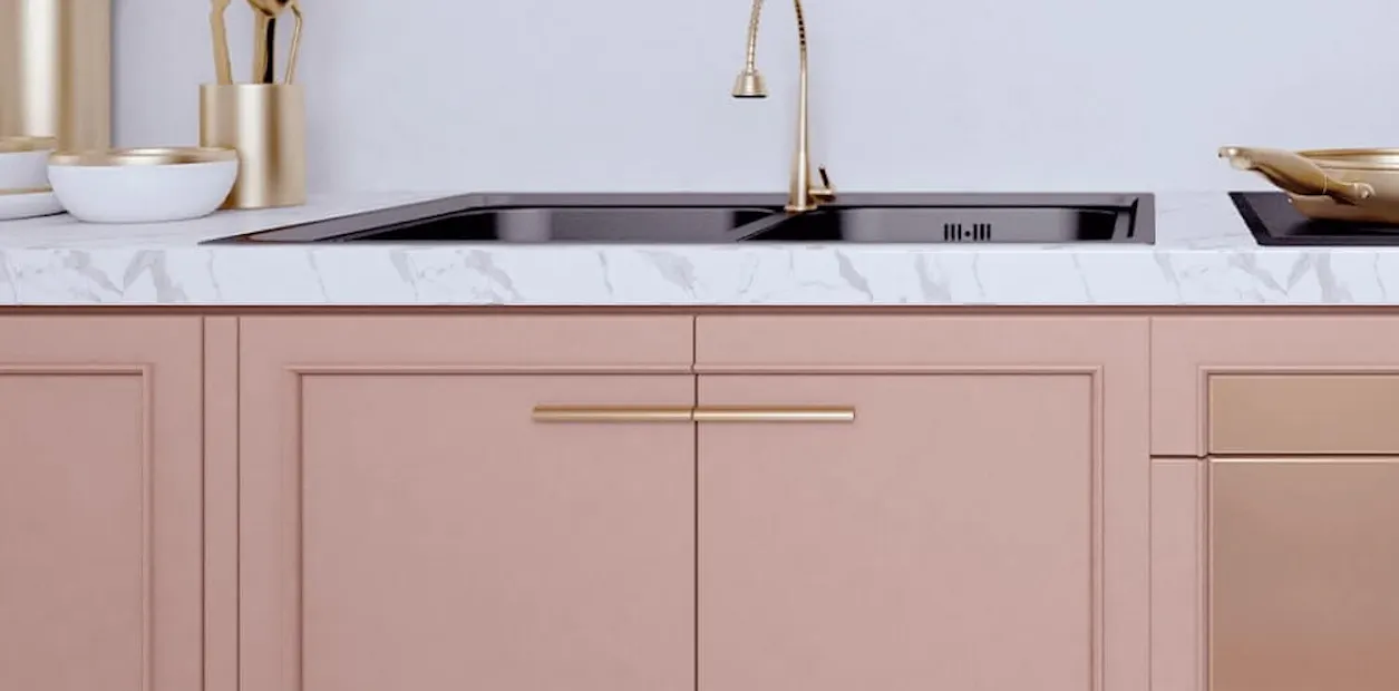 Pink kitchen units