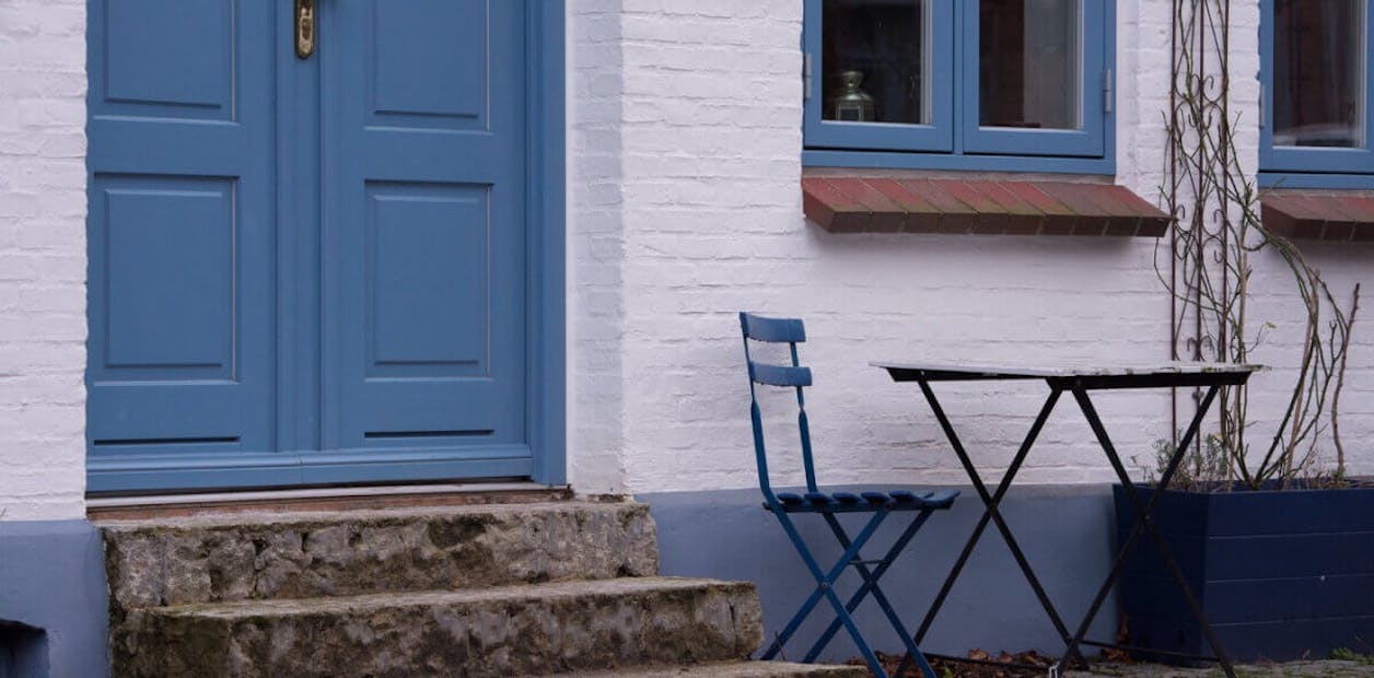Blue front door