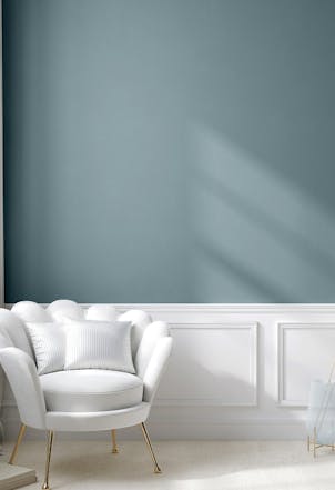 Deep muted blue wall painted with Tide L491
