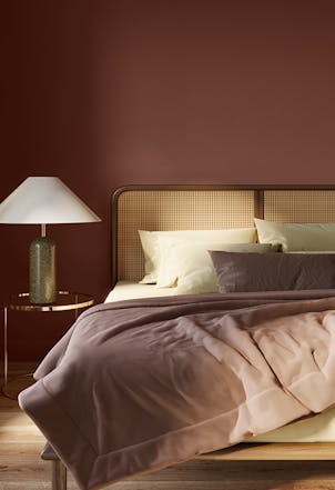 dark red bedroom wall