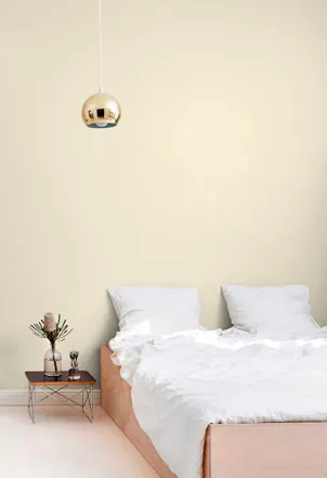 pale yellow bedroom wall