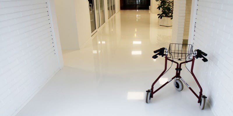 Concrete Floors - Healthcare Buildings Hallway Image