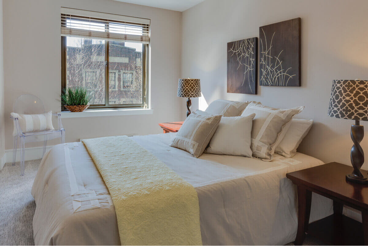 Beige bedroom walls