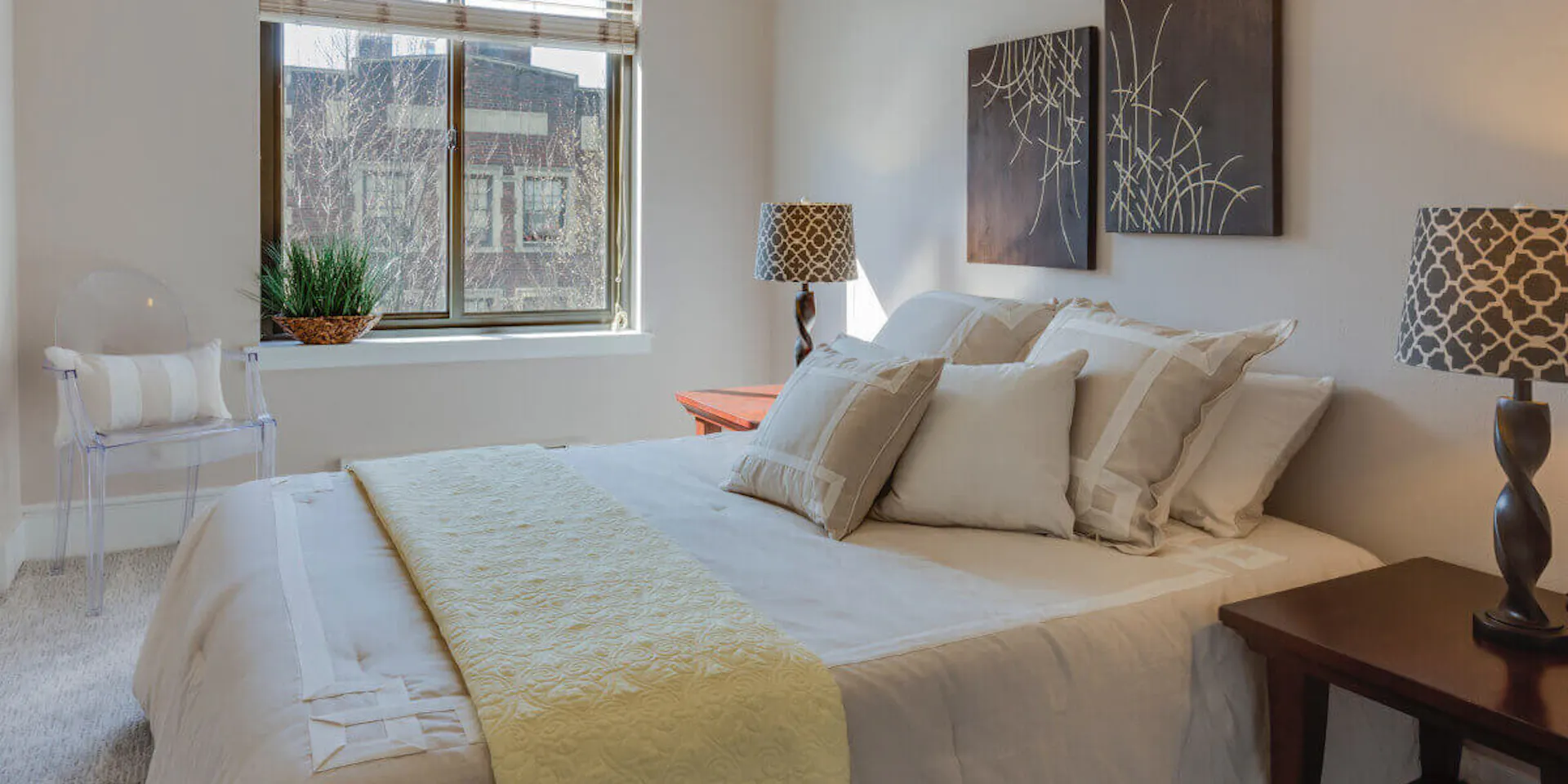 Beige bedroom walls