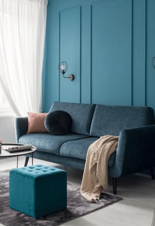 darker teal living room wall