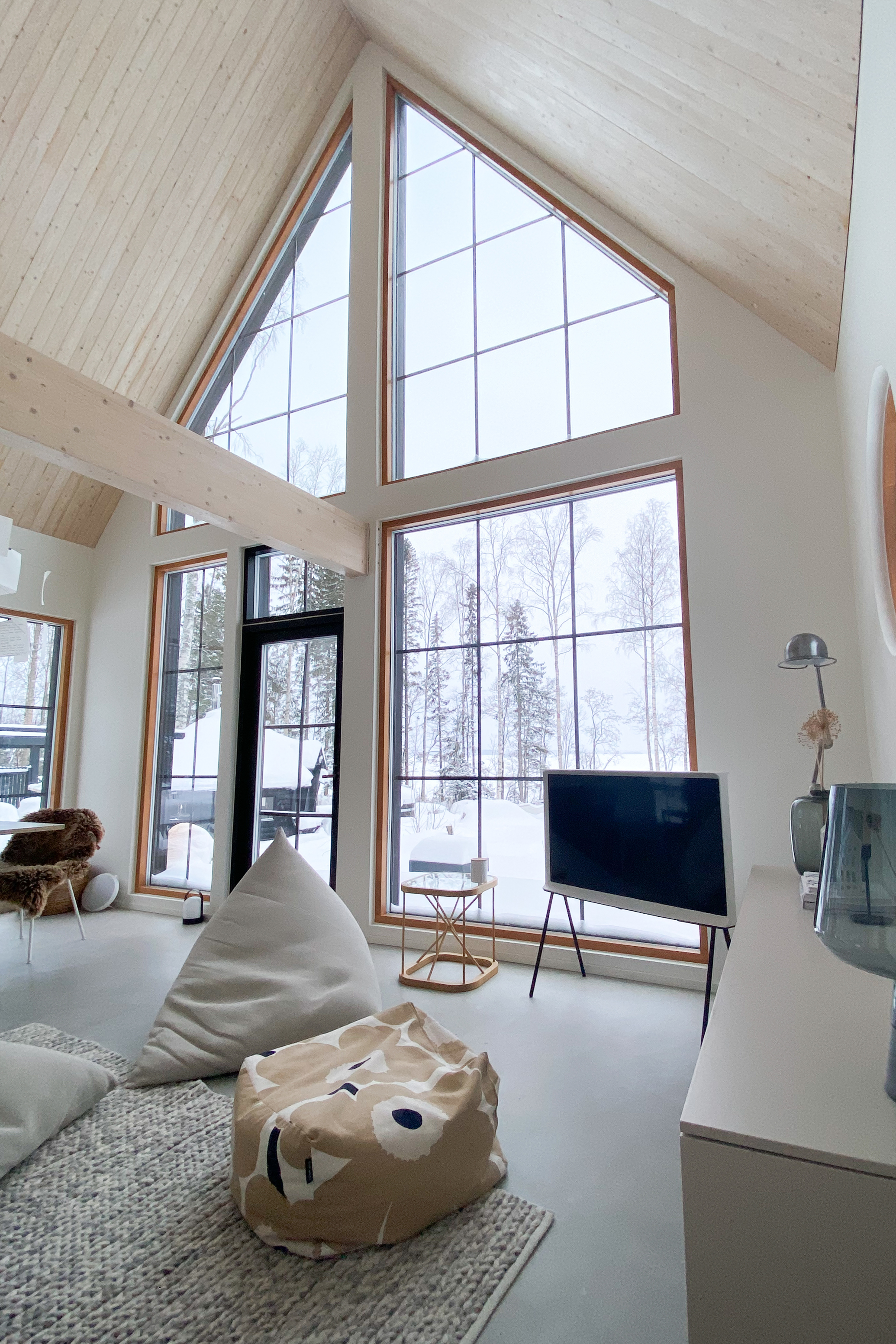 large open white living room space 