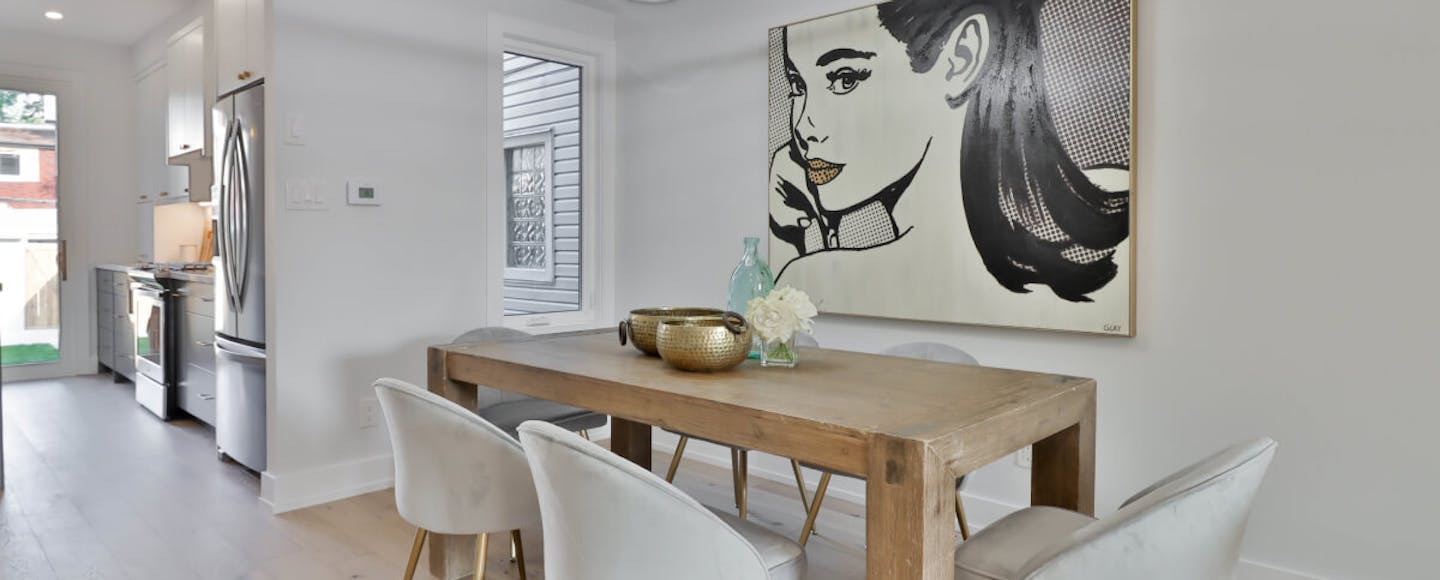 Dining room with white