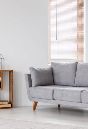 living room with a white wall
