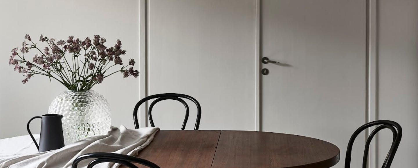 pale grey dining room