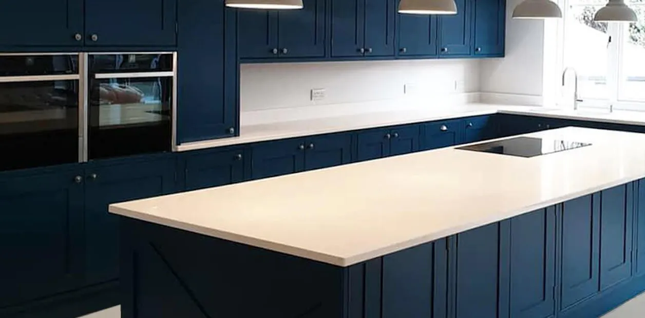 dark blue kitchen cabinets
