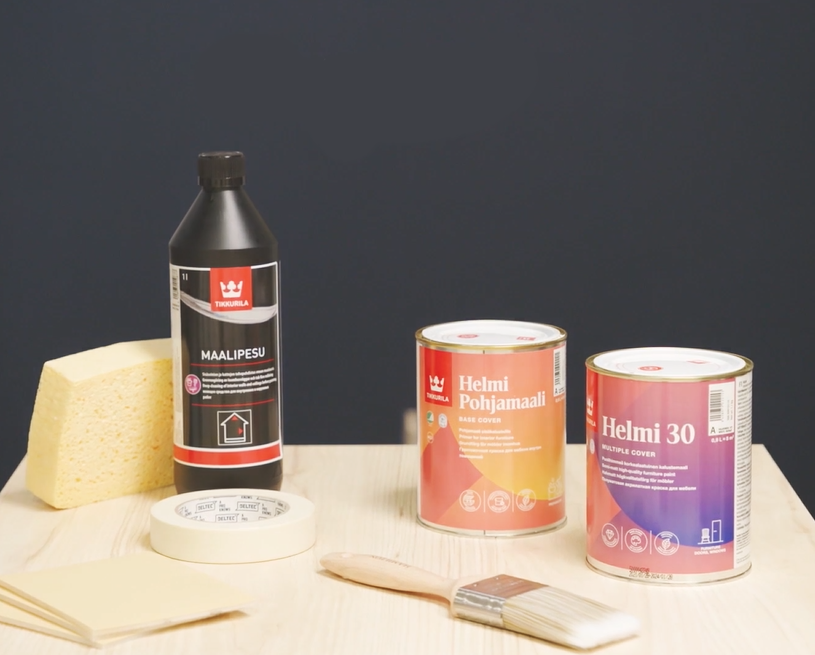supplies ready to paint with
