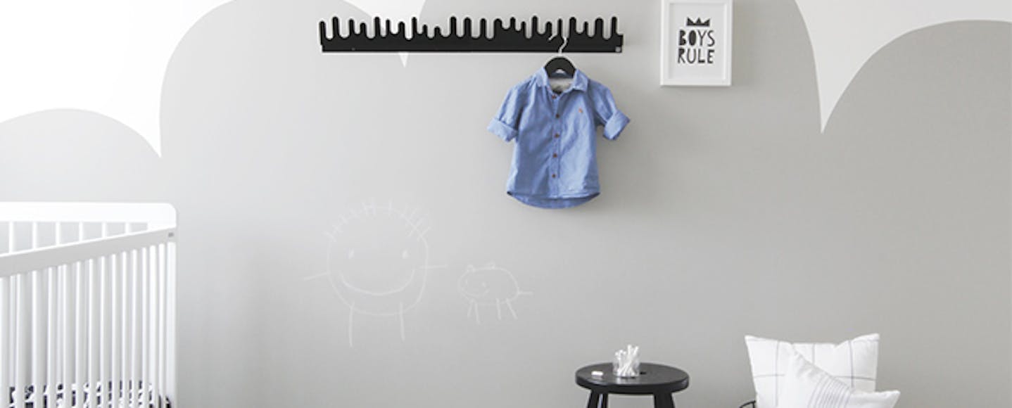 Chalkboard wall in a kids bedroom