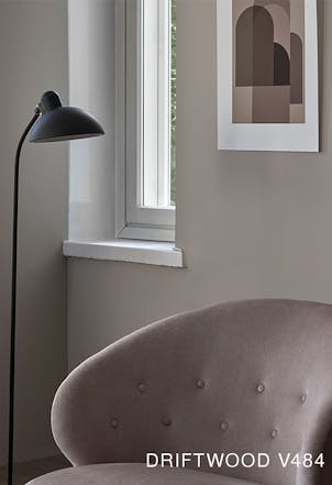 work office wall painted with driftwood