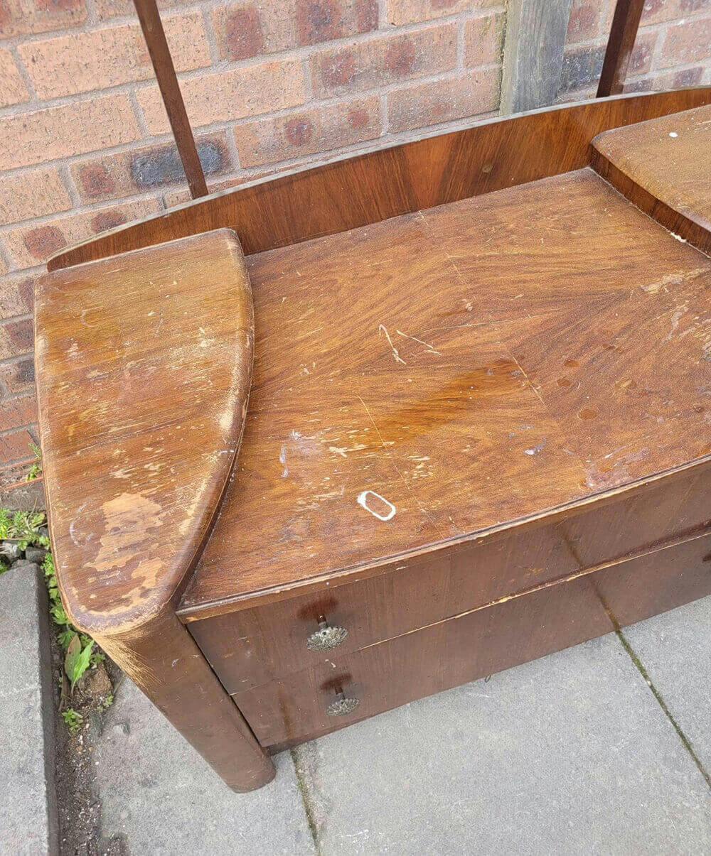 before picture of wooden cabinet 