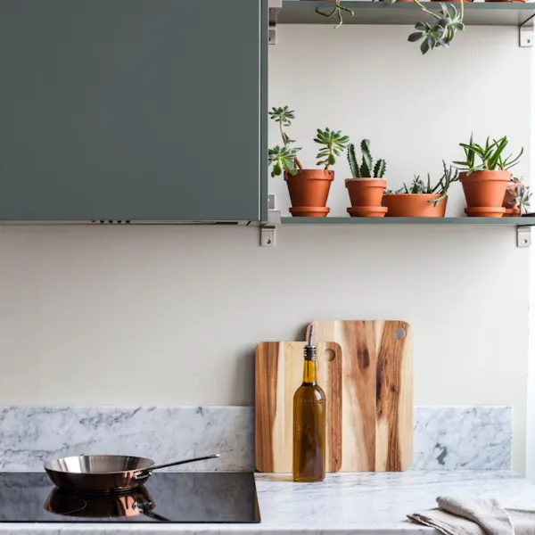 DIY Painted Kitchen Cupboard Refresh - Tikkurila Abyss - left image