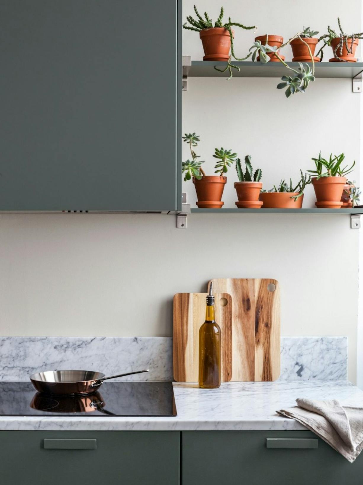 DIY Painted Kitchen Cupboard Refresh - Tikkurila Abyss - left image