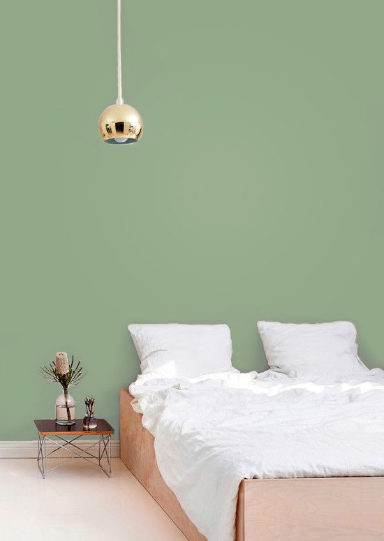 muted green wall