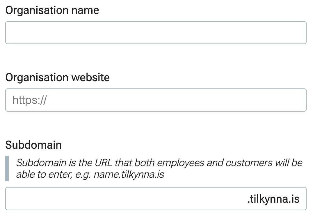 Account creation