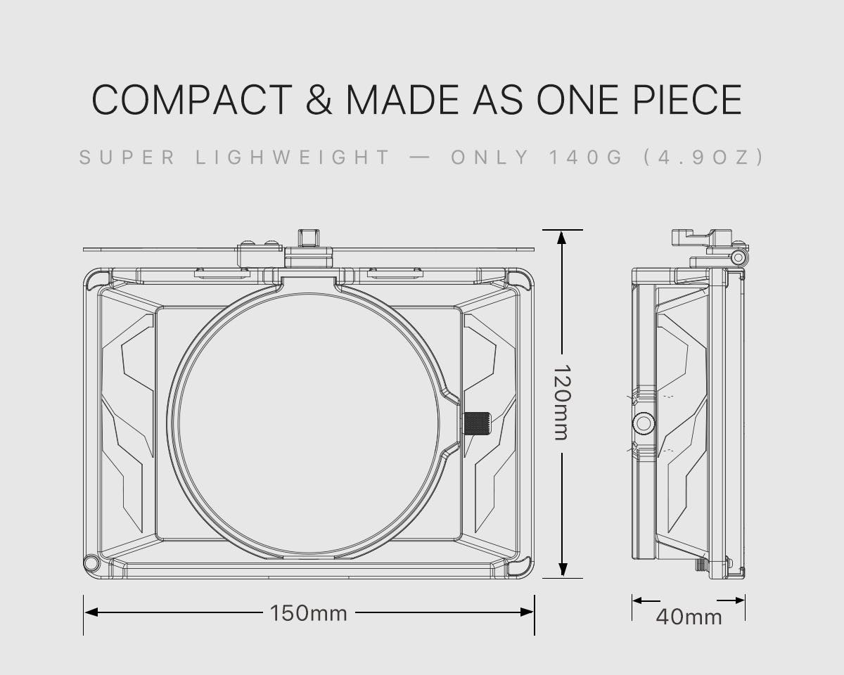 compact and made as one piece, super light weight