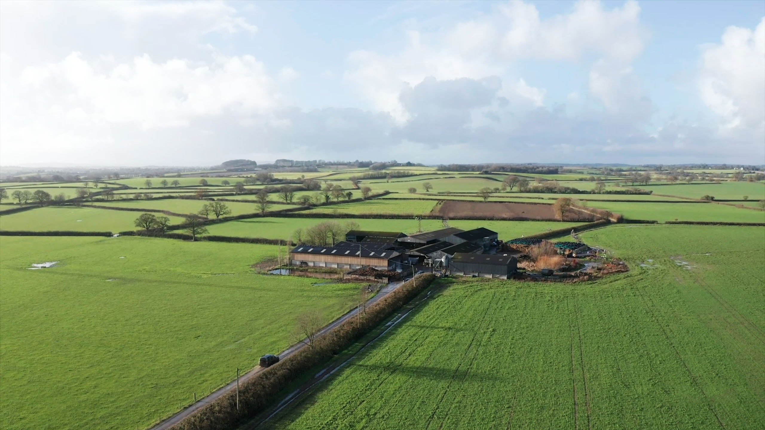 Aerial photography of a farm