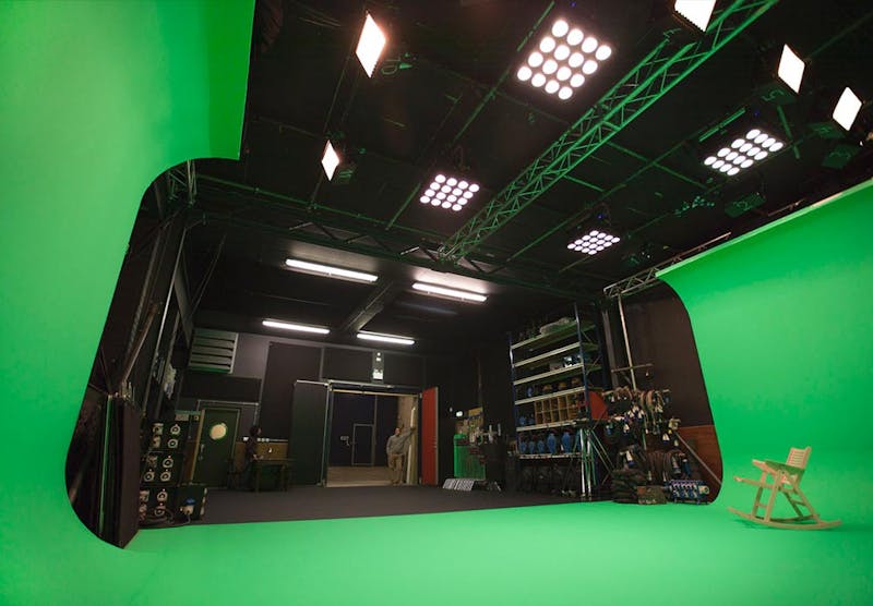 U shape green screen studio