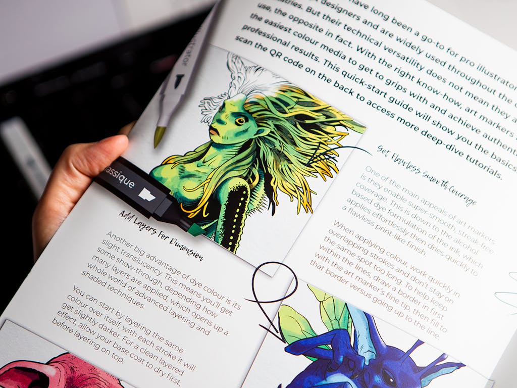 Product photography of a Harry Potter creatures colouring book