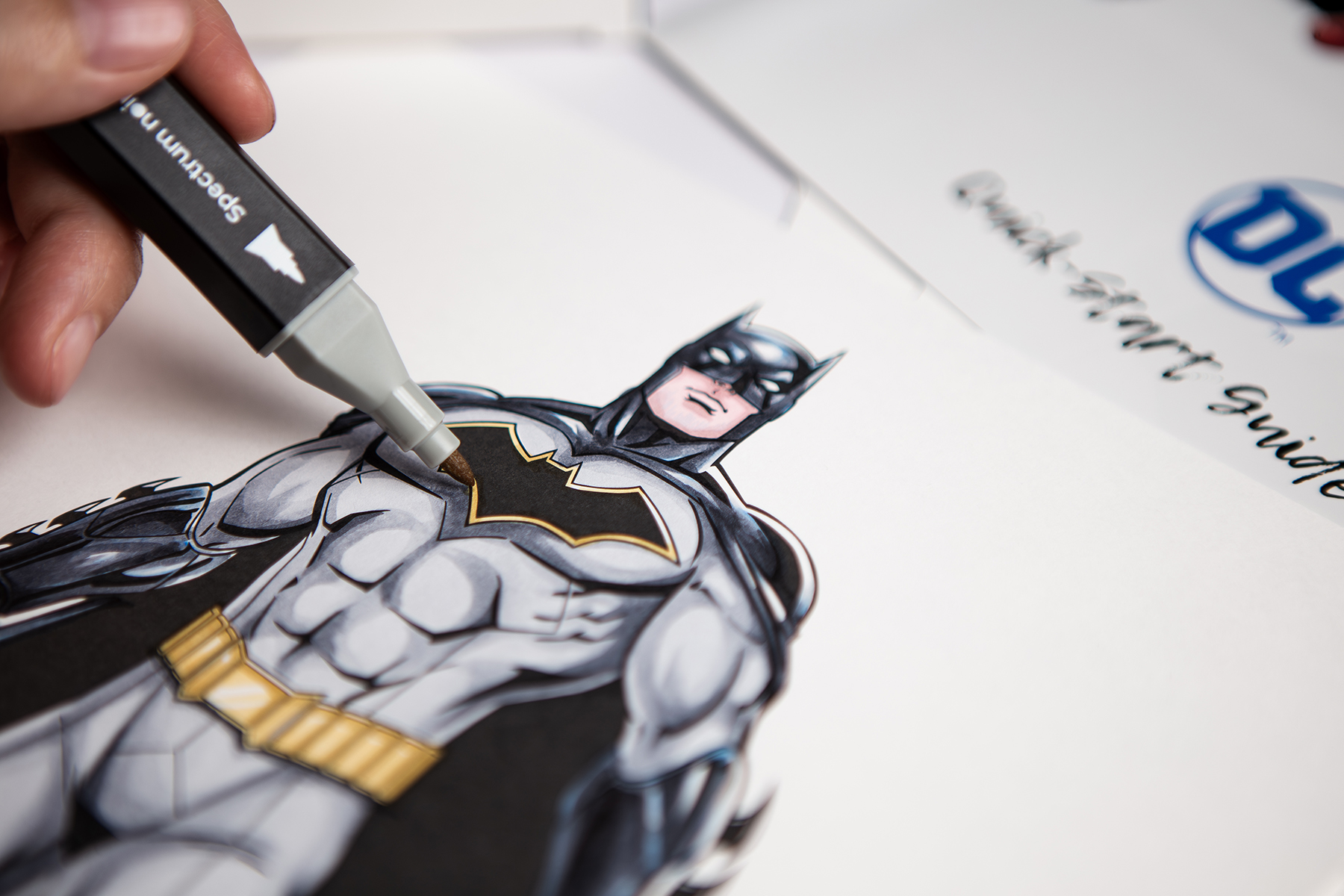 Hand colouring art set of DC super hero Batman