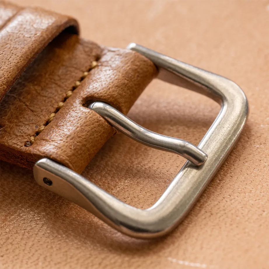 Classic 1940s Stainless Steel Vintage Matte Buckle - Time Curated