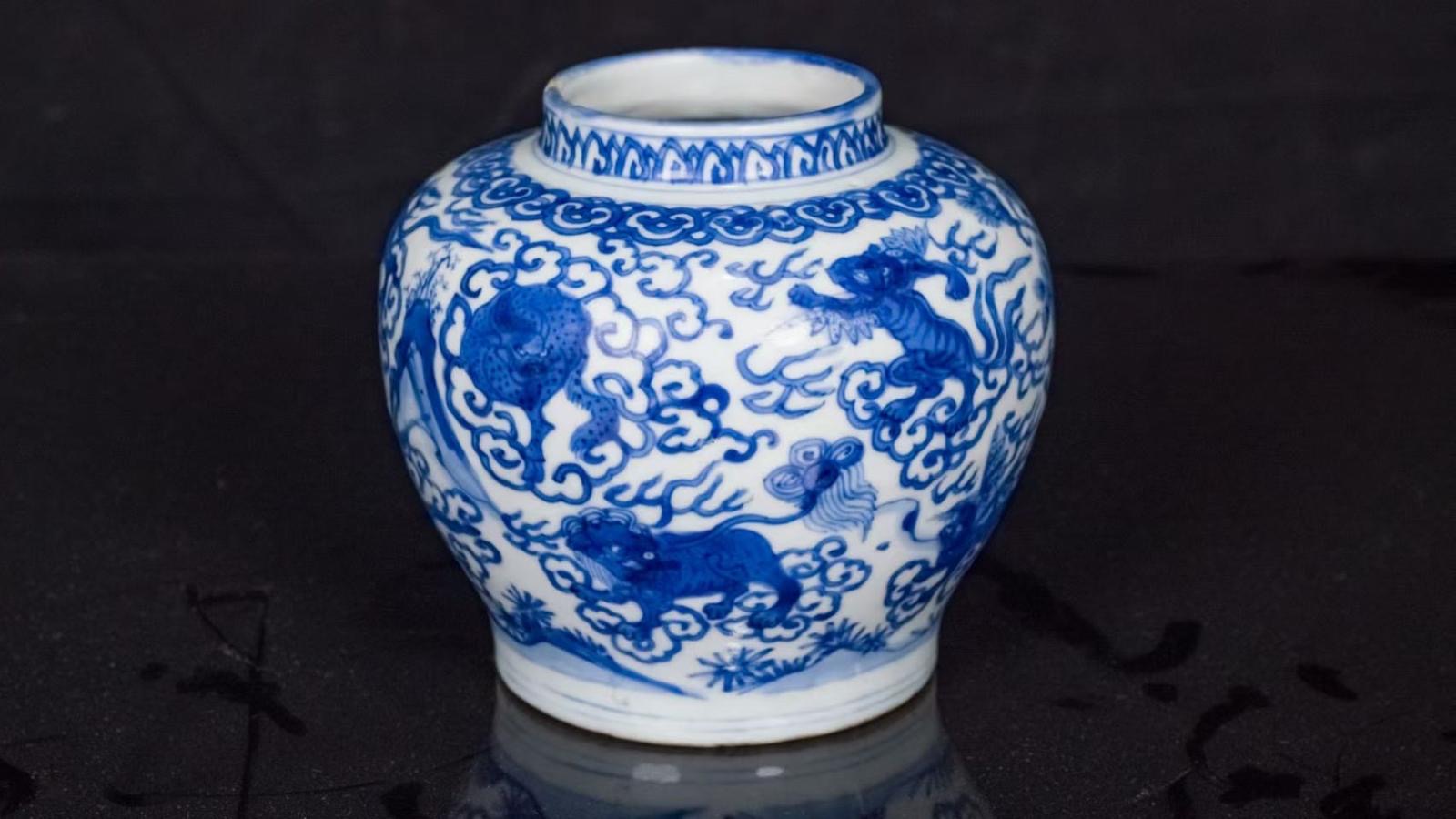 Blue and white vase