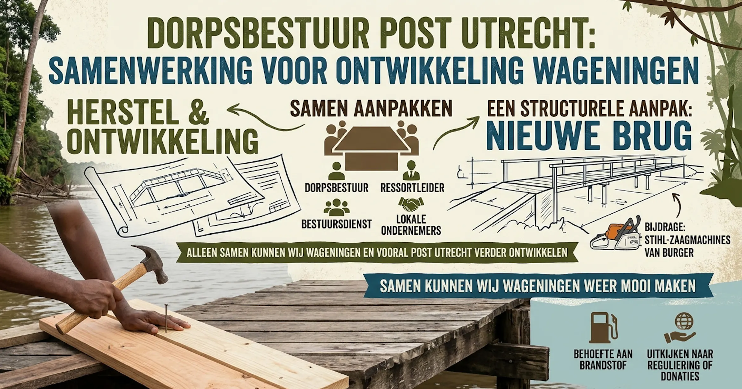 Dorpsbestuur Post Utrecht zet zich in voor herstel en ontwikkeling van Wageningen