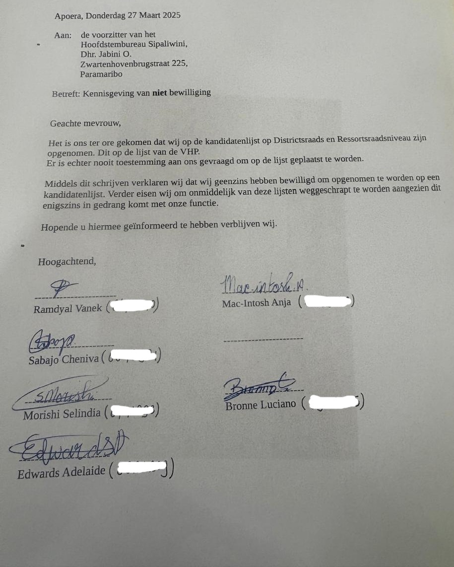 Groep kandidaten wil namen geschrapt hebben van VHP-lijst