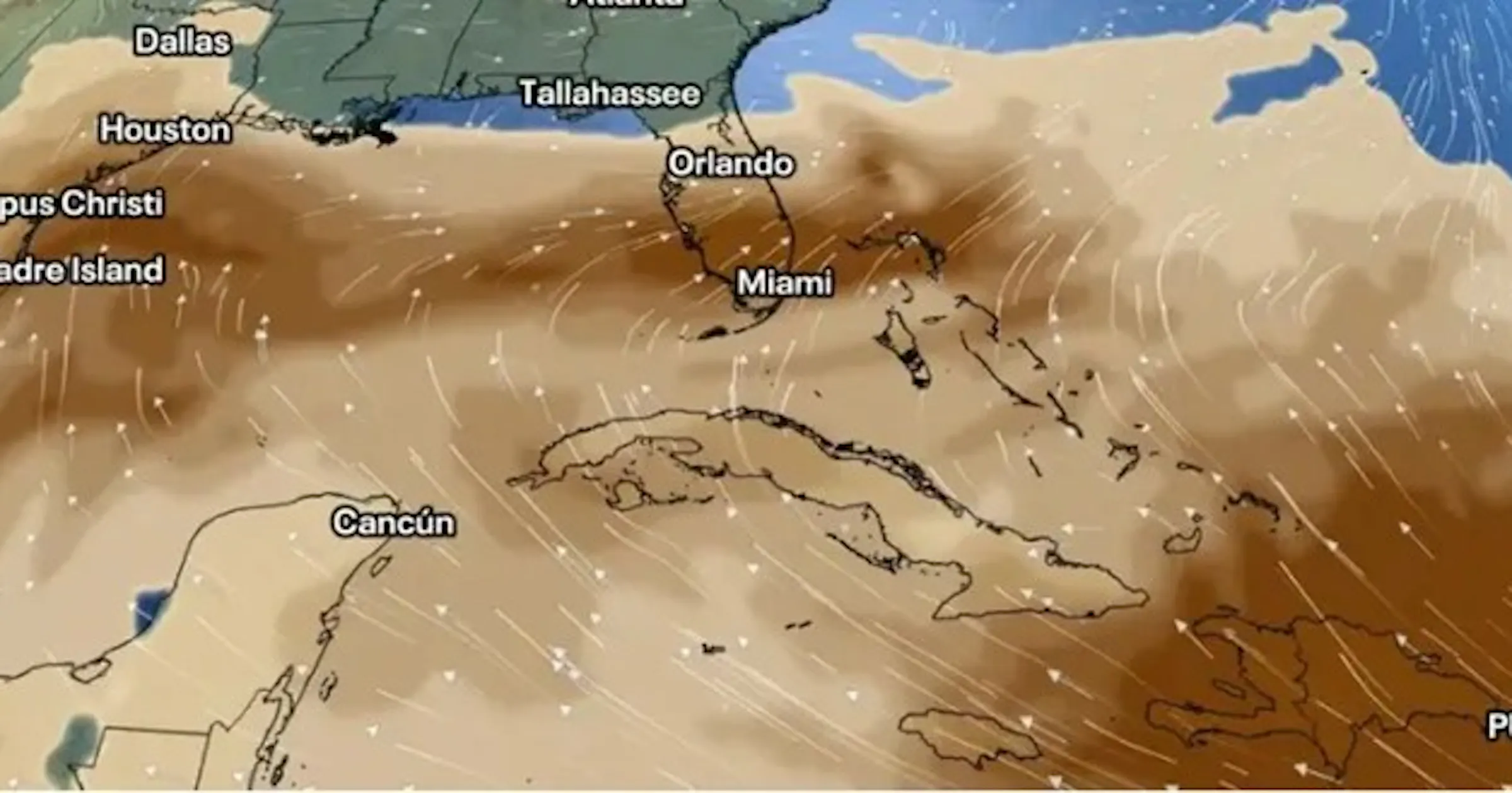 Saharan dust layer moves across Caribbean