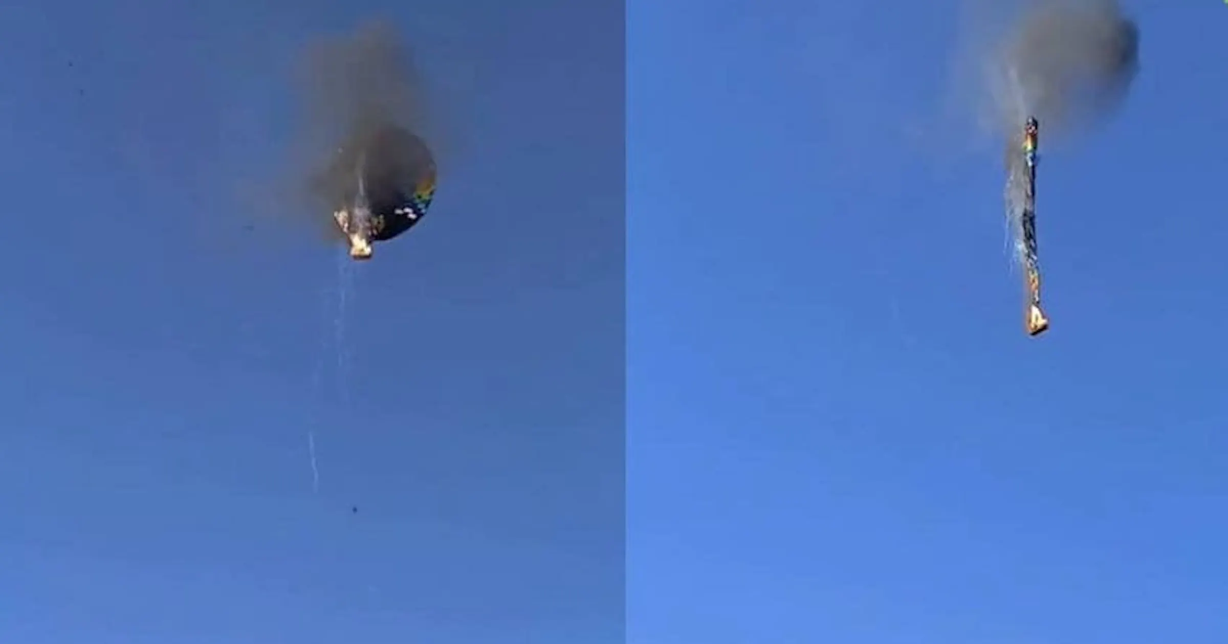 Balloon Falling Hot-air balloon catches fire and falls from the sky, killing 8