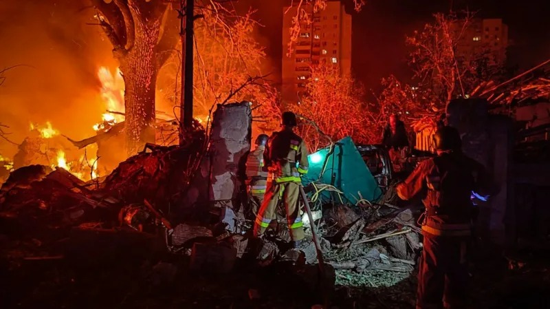 Ukrainian drone attack sparks fire at oil depot in Russia