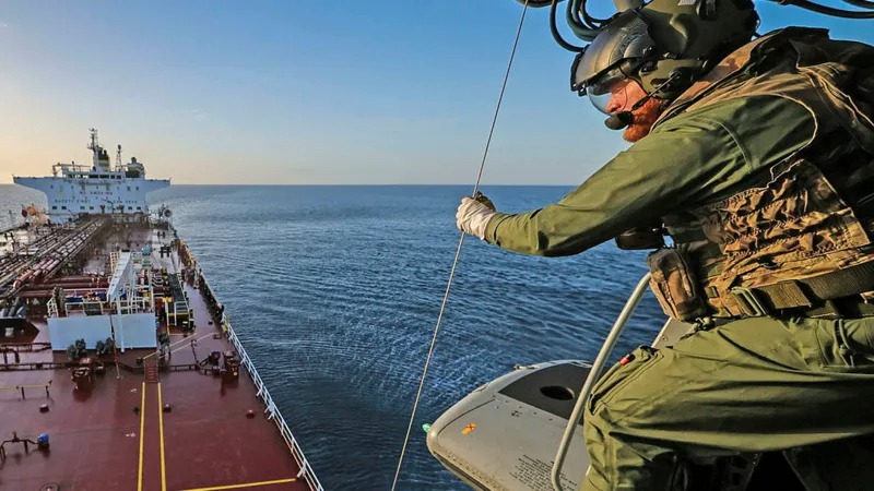 Royal Marines board Russian shadow fleet oil tanker in English Channel