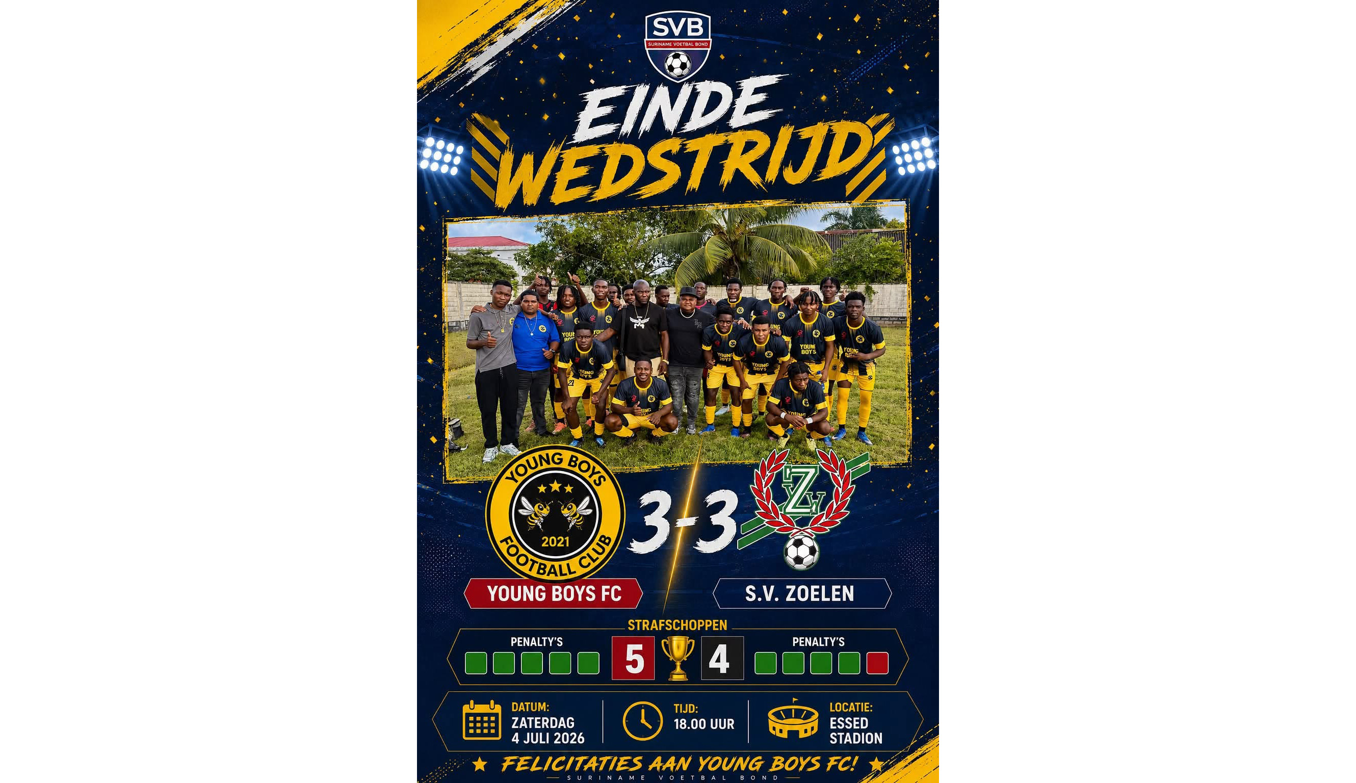 Young Boys promoveert na thriller naar SVB Eerste Divisie