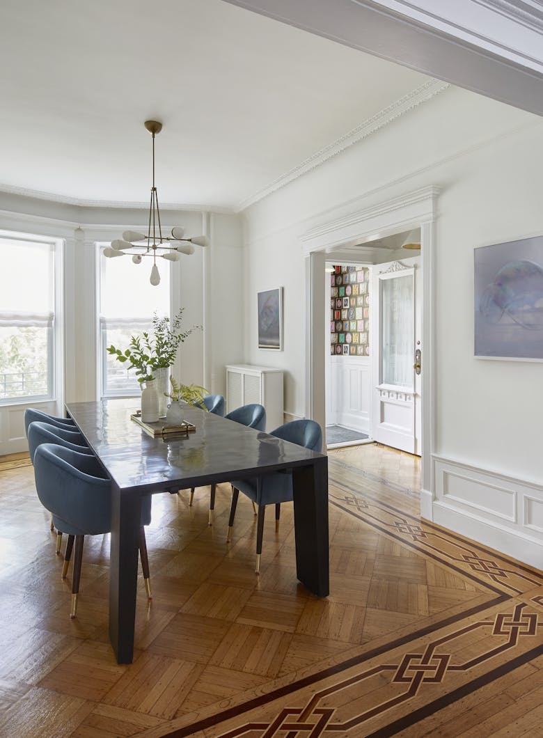 Tina-Ramchandani-Interior-Design-Park-Slope-Dining-Room-With-View-of-Entryway