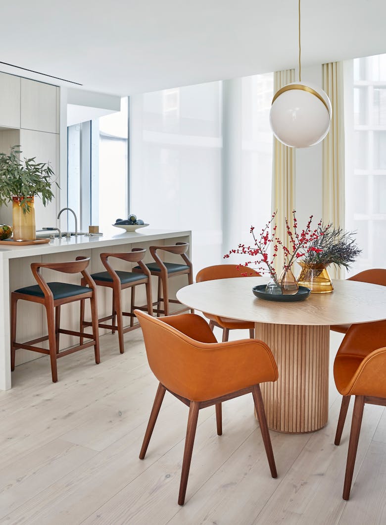 Tina-Ramchandani-Interior-Design-New-York-Leroy-South-Dining-Table-View-Of-Kitchen-Island