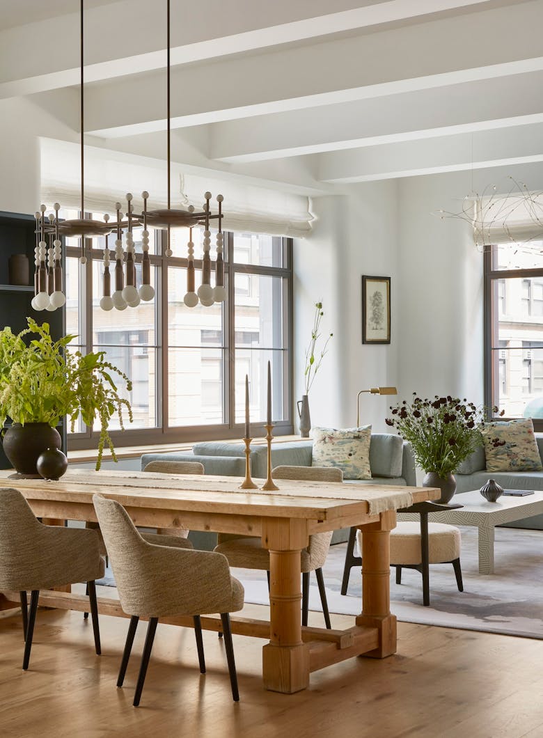 Tina-Ramchandani-Interior-Design-90-Morton-Dining-Table-Into-Living-Room