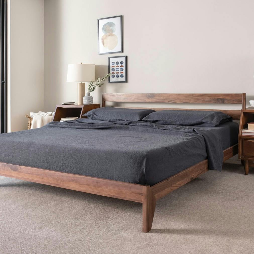 Wood Bed Frame Tuft Needle Wood Bed Frame Tuft Needle, Walnut Bed Frame King