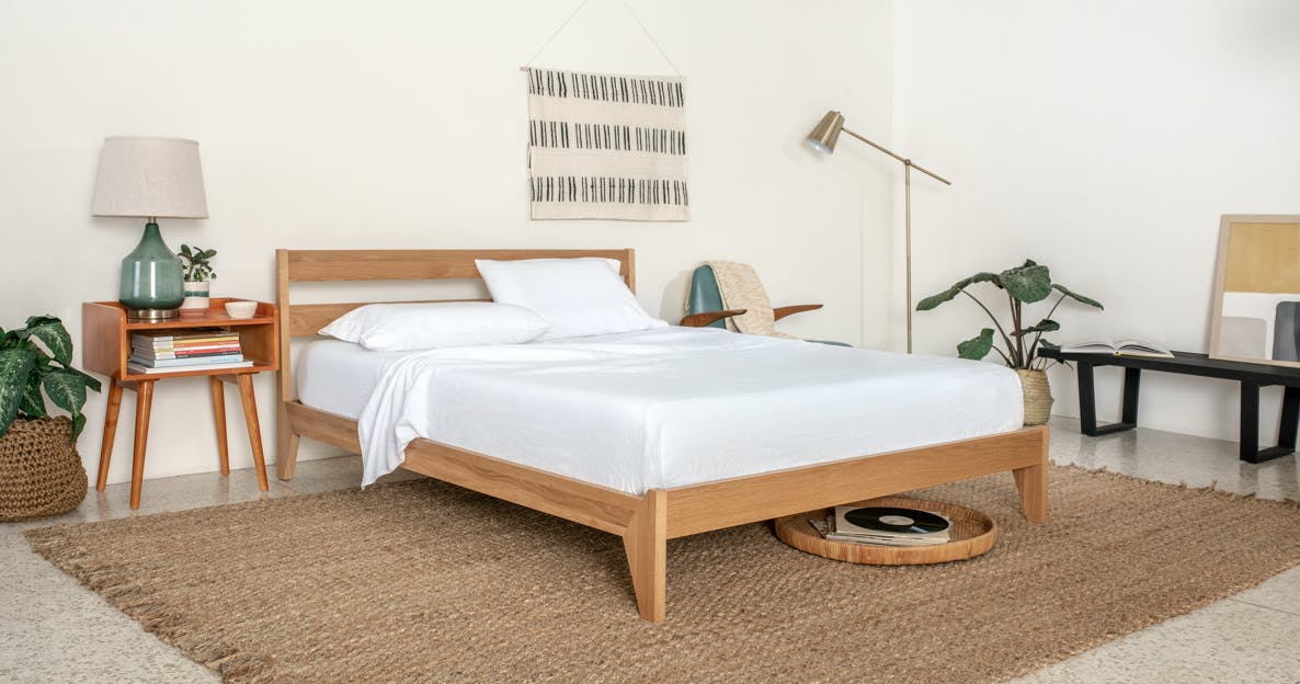 Tuft and Needle bed in a bedroom
