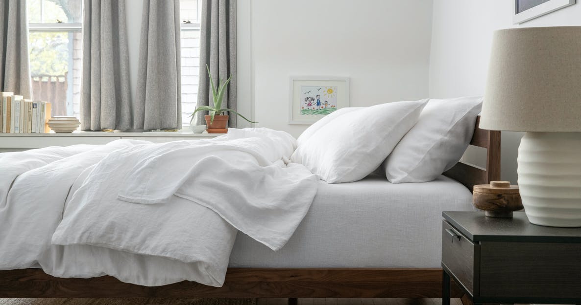 Tuft and needle bed in a bedroom