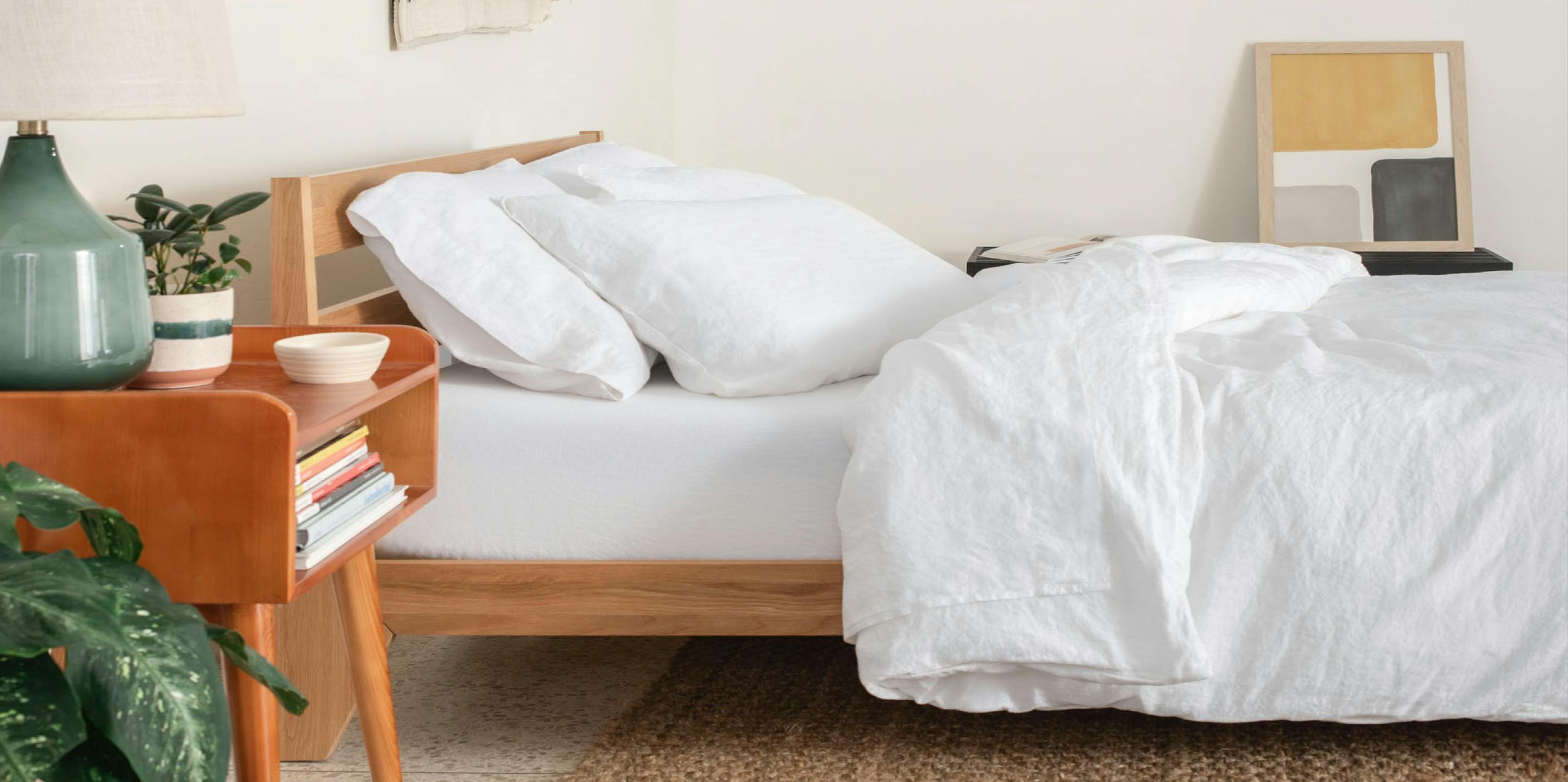 Tuft & Needle bed with cloud bedding