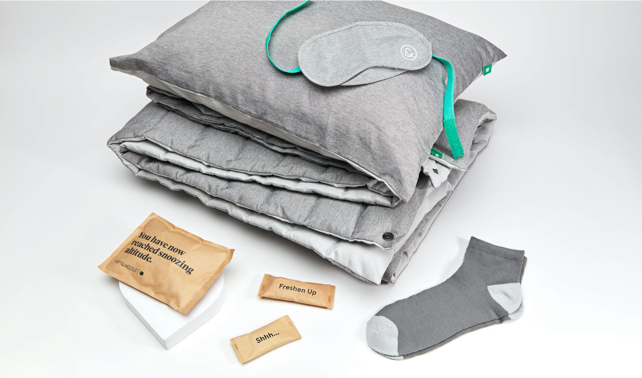 Products developed by the Tuft & Needle team for JetBlue.