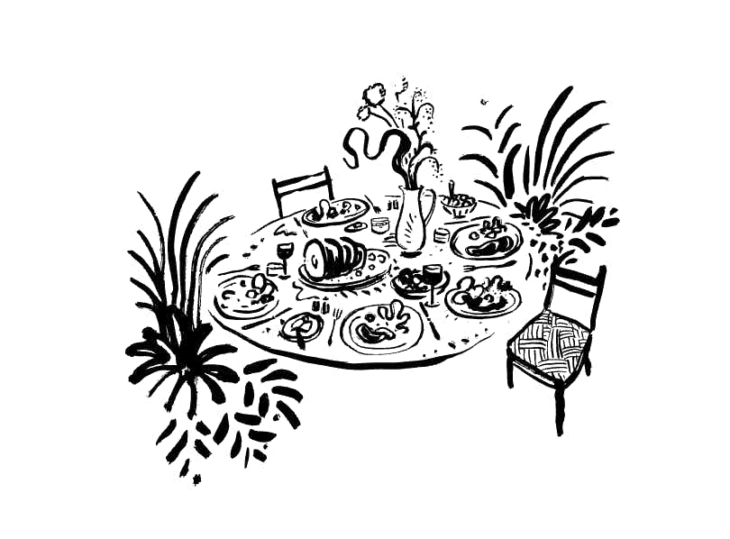 dinner table illustration