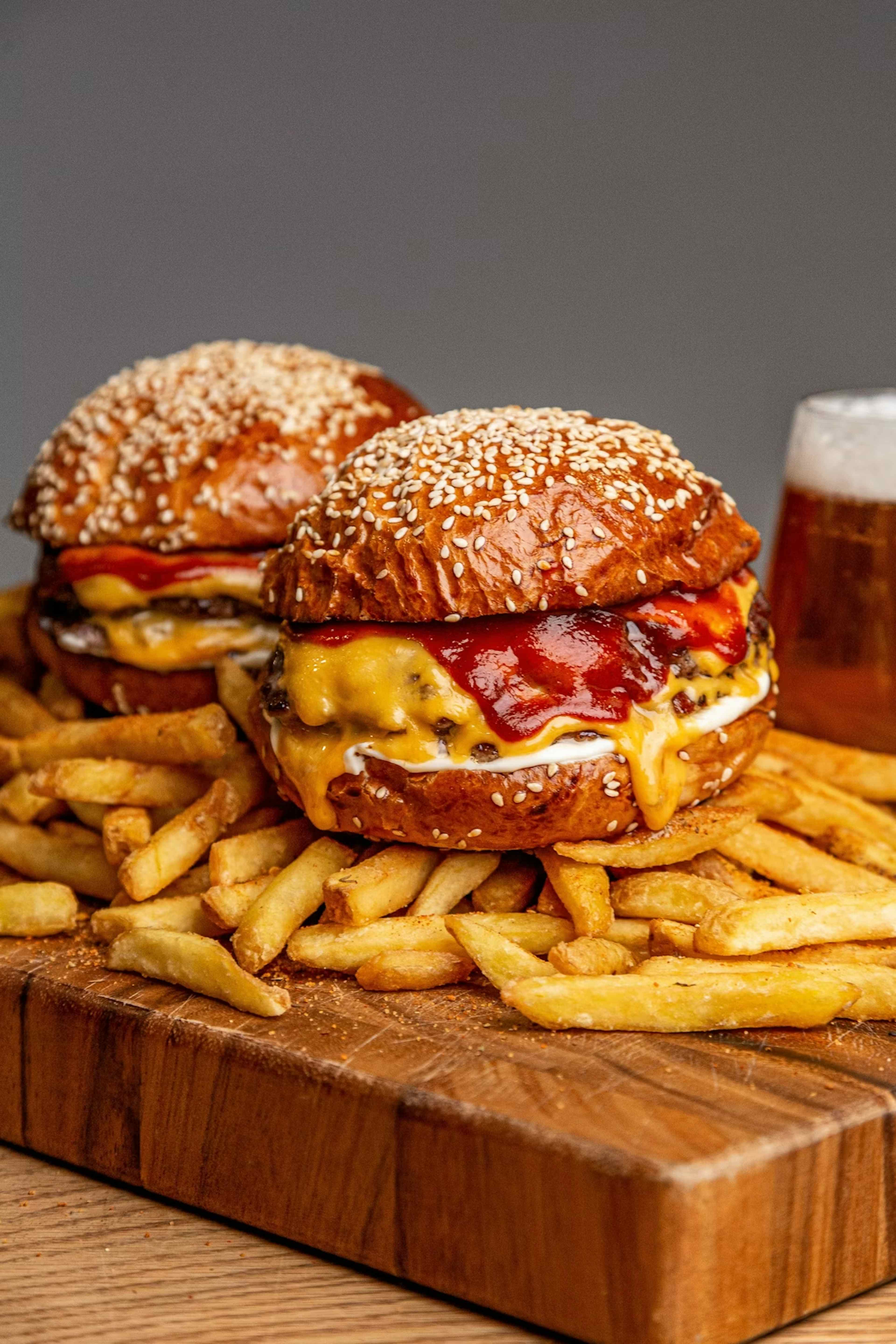 chicken burgers and chips